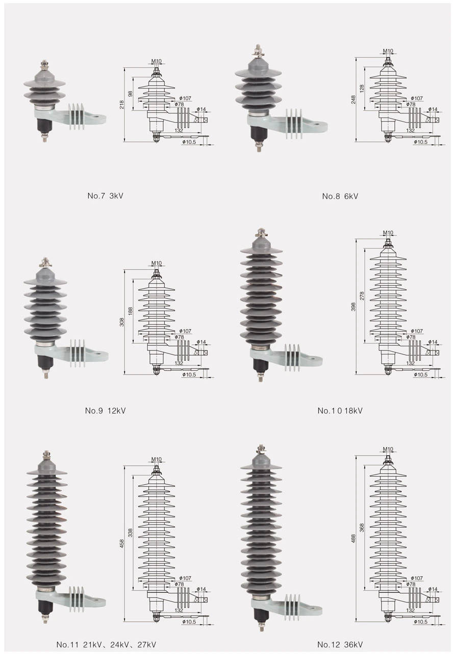 11kv Zinc Oxide Lighting Arrester In Substation